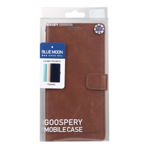 TopSave Goospery BLUEMOON Card Slot w/Magnetic Clip Leather Folio Wallet Flip For Samsung Galaxy S23 Ultra 6.8" 5G, Brown