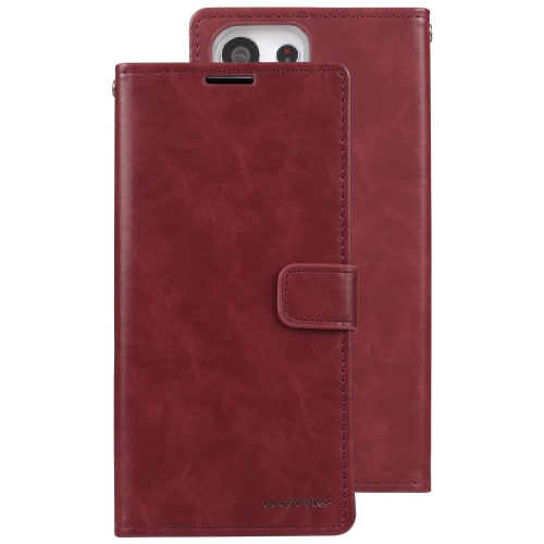 TopSave Goospery BLUEMOON Card Slot w/Magnetic Clip Leather Folio Wallet Flip For Samsung Galaxy S23 Ultra 6.8" 5G, Burgundy