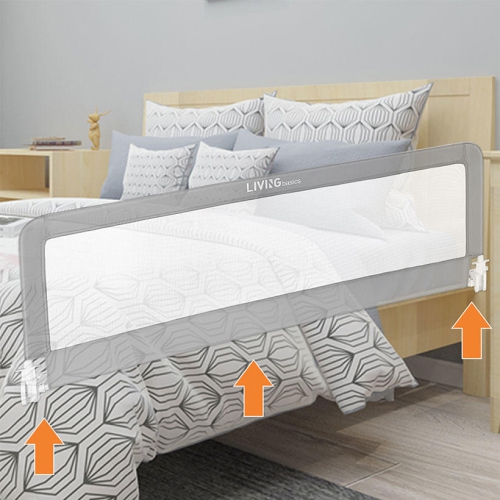 71 Bed Rails for Toddlers, Full-Size Queen & King Side Bed Guard  Universal, Bed Rail Gray
