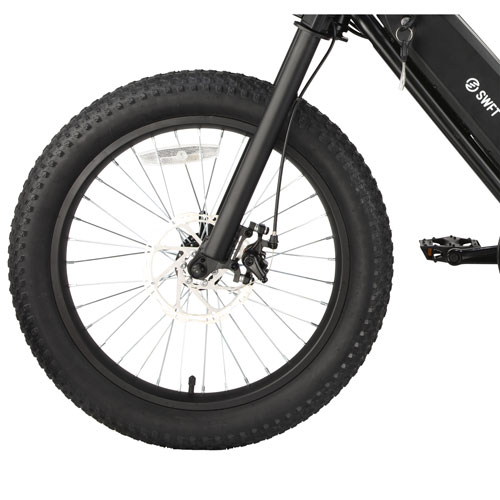 SWFT Zip X 500W Electric Fat Tire Bike with up to 59.5km Battery Life - Black - Only at Best Buy
