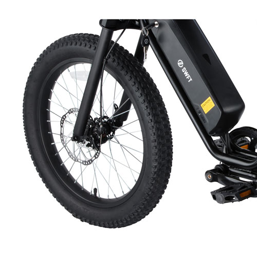 SWFT Zip X 500W Electric Fat Tire Bike with up to 59.5km Battery Life - Black - Only at Best Buy