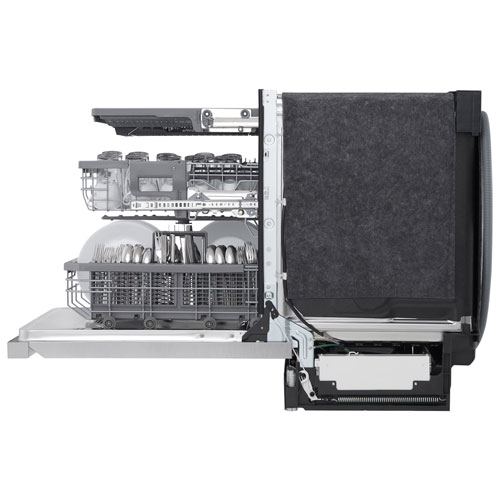 Lave-vaisselle encastrable 24 po 44 dB avec troisième panier de LG - Inox résistant aux taches
