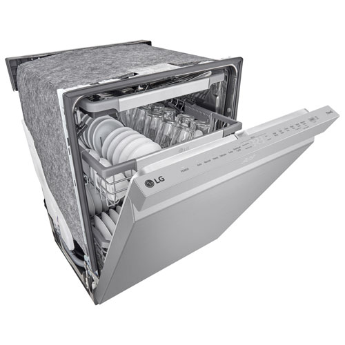 Lave-vaisselle encastrable 24 po 44 dB avec troisième panier de LG - Inox résistant aux taches