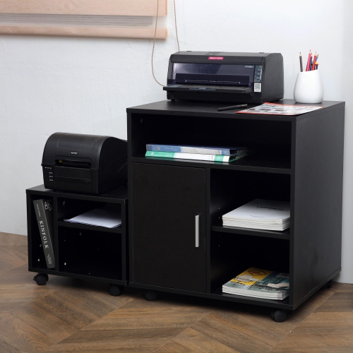 Home Office Two-Layer Office Printer Stand Cart, Lapdesk Shelf Filing Cabinets and Office Storage Night Stand, End Table and Bedroom Bedside Table
