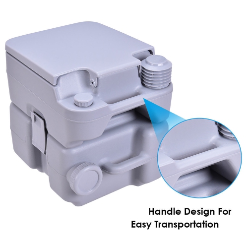 Gymax 5.3 Gallon 20L Portable Toilet Flush Travel Camping Outdoor/Indoor Potty Commode