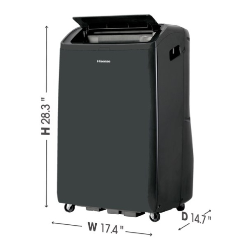 Hisense PAC10W Smart 10,000 BTU / 14,000 (ASHRAE) Portable Air Conditioner, Grey