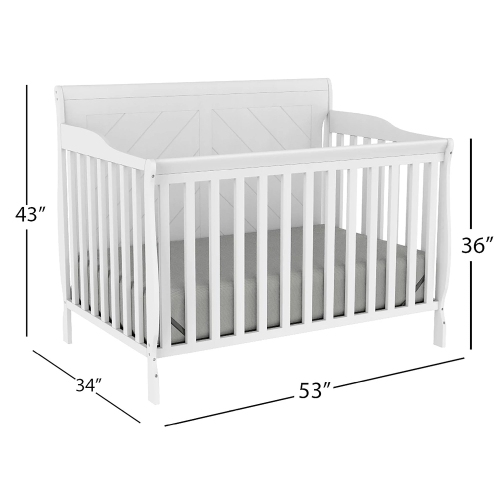 Trio Lauren crib and Alex changing table, all white