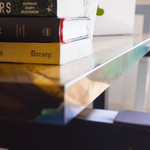Small Epoxy Resin River Table Top/Shelf 48" x 12"