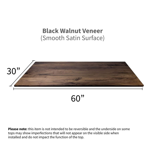 Real Wood Walnut Veneer Table Top 60" x 30"