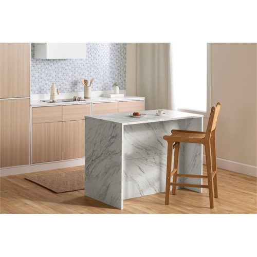 South Shore Myro 47"W Engineered Wood Kitchen Island with Storage White