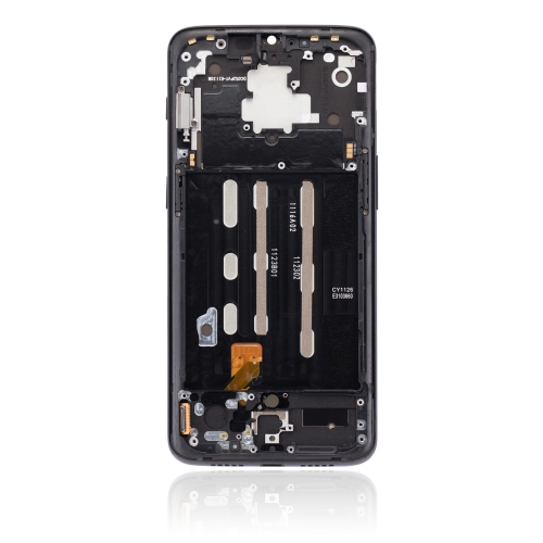 Replacement OLED Assembly With Frame Compatible For OnePlus 6T (Aftermarket Plus) (Mirror Black)