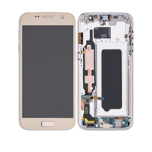 Replacement OLED Assembly With Frame Compatible For Samsung Galaxy S7 (All US Models) (Gold Platinum) by ESOURCE PARTS - Refurbished condition - CA$133.26