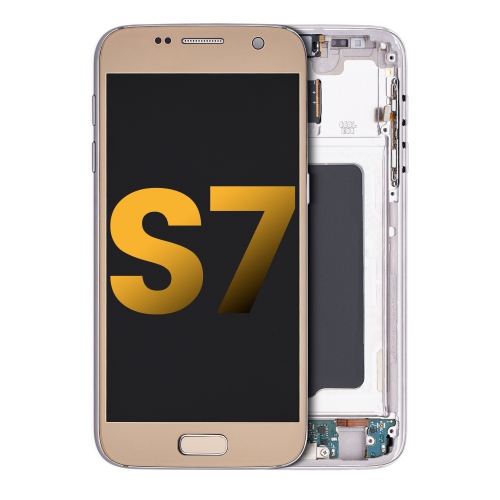 Replacement OLED Assembly With Frame Compatible For Samsung Galaxy S7 (All US Models) (Gold Platinum) by ESOURCE PARTS - Refurbished condition - Image 2