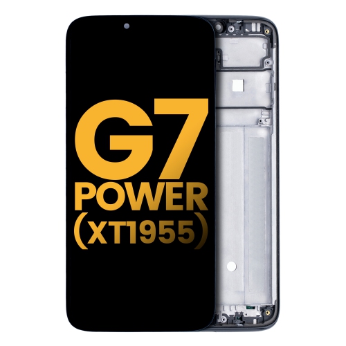 Replacement LCD Assembly With Frame Compatible For Motorola Moto G7 Power (XT1955-1/2/4/7 / 2019) (International Version) (154MM) (Ceramic Black) by ESOURCE PARTS - Refurbished condition - Image 2