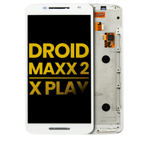 Replacement LCD Assembly With Frame Compatible For Motorola Droid Maxx 2 / Moto X Play (XT1561 / XT1562 / XT1563 / XT1565 / 2015) (White) by ESOURCE PARTS - Refurbished condition - Image 4