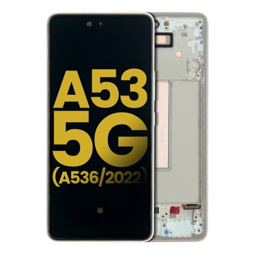Replacement OLED Assembly With Frame Compatible For Samsung Galaxy A53 / A53 5G (A535 / A536 / 2022) (White) by ESOURCE PARTS - Refurbished condition - Image 2