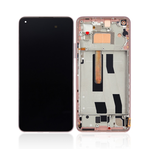 Refurbished - Replacement OLED Assembly With Frame Compatible For Xiaomi Mi 11 Lite (Peach Pink)