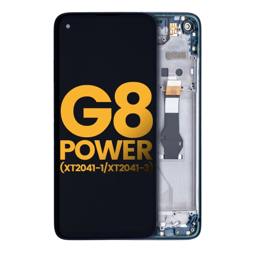 Refurbished - Replacement LCD Assembly With Frame Compatible For Motorola Moto G8 Power (XT2041-1 / XT2041-3 / 2020) (Capri Blue)