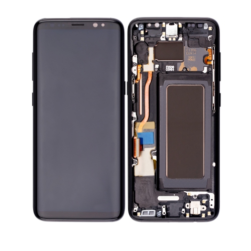 ESOURCE PARTS  Replacement Oled Assembly With Frame Compatible for Samsung Galaxy S8 (Service Pack) (Midnight Black)