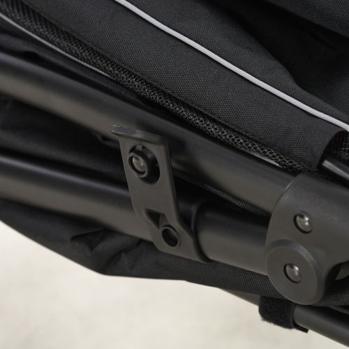 PawHut Pet Stroller, One-Click Foldable Dog Stroller with Universal Front Wheels, Shock Absorber, Dog Cat Carriage with Brakes, Safety Leash for