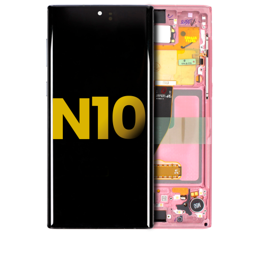Replacement OLED Assembly With Frame Compatible For Samsung Galaxy Note 10 (Aura Pink) by ESOURCE PARTS - Refurbished condition - Image 3