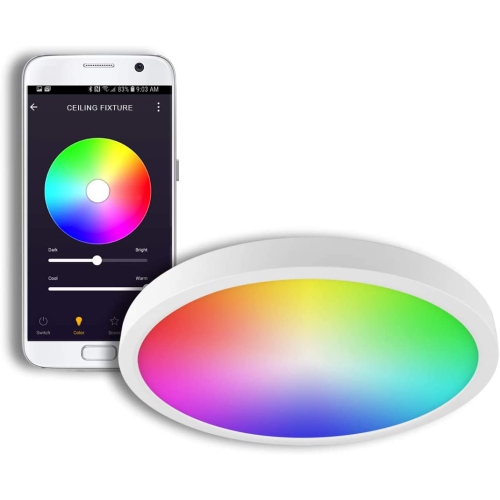 BAZZ Smart Home 14-in RGBW Tunable Ceiling Light, WFC17333WH