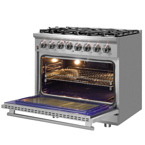 Forno Professional 36-Inch Freestanding Dual Fuel Electric 240V Oven Range