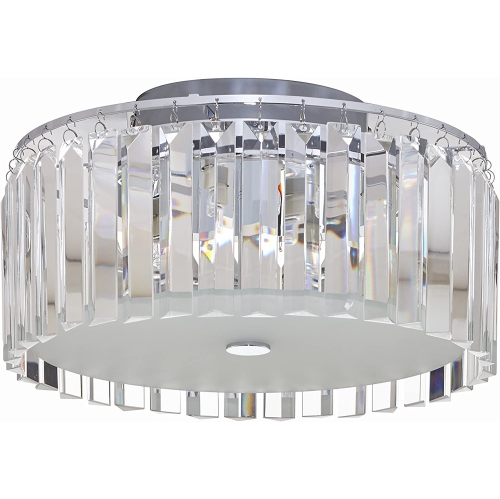 BAZZ 5-Light Glam Led Frosted Glass Flush Mount, Dimmable, Energy Efficient, Bulbs Included, C15579CRLED