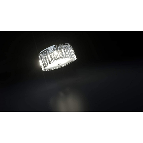 BAZZ 5-Light Glam Led Frosted Glass Flush Mount, Dimmable, Energy Efficient, Bulbs Included, C15579CRLED