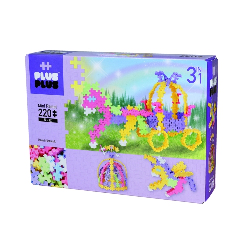 PLUS PLUS  Pastel - Unicorn & Carriage - 220 PCs (Mult)
