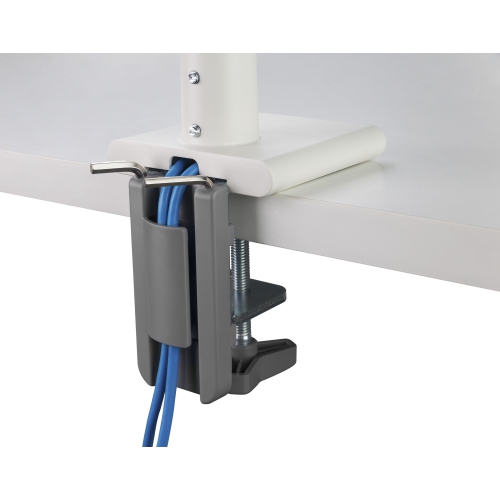 Ergoloop Single Monitor mount with USB Ports Vesa Compatible Full Motion & all Adjustments with Quick Release plate Rotation Stop and Built in cable