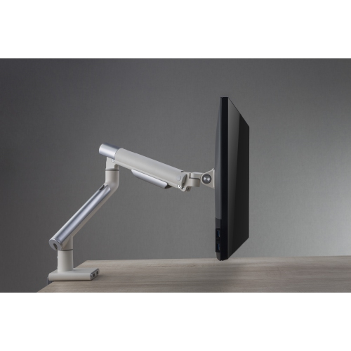 Ergoloop Single Monitor mount with USB Ports Vesa Compatible Full Motion & all Adjustments with Quick Release plate Rotation Stop and Built in cable