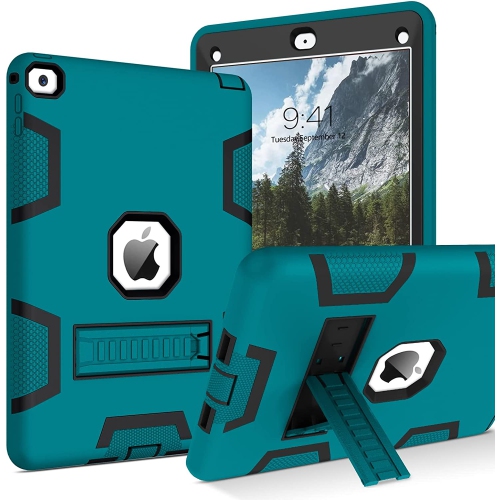 DOLAER  B Ipad Air 2 Case, Ipad Case Air 2, Three Layer Heavy Duty Hybrid Hard PC Soft Silicone Bumper Rugged Shockproof Kickstand Full Body