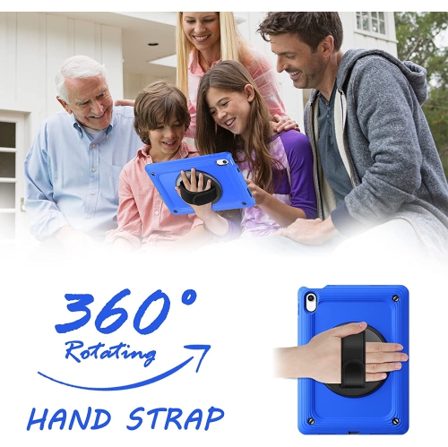 T iPad 10th Generation Case 2022 with Screen Protector Heavy Duty Rugged Case with Pencil Holder Stand for iPad 10th Gen 10.9 Inch, Blue