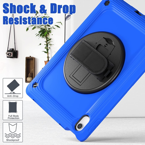 T iPad 10th Generation Case 2022 with Screen Protector Heavy Duty Rugged Case with Pencil Holder Stand for iPad 10th Gen 10.9 Inch, Blue