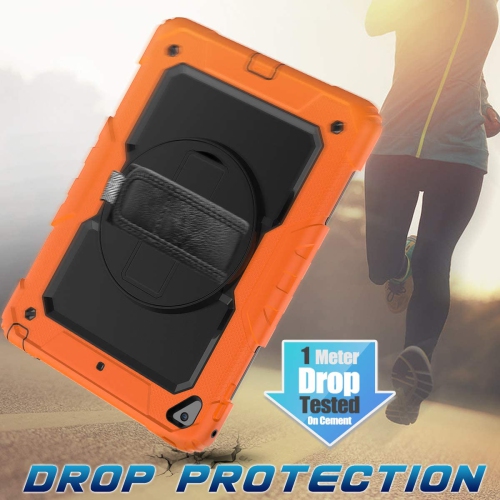 T Case for iPad 6th/5th Generation 9.7 Inch 2018/2017, Heavy-Duty Protective Case with Screen Protector/ Rotating Stand/ Hand/Shoulder Strap for iPad