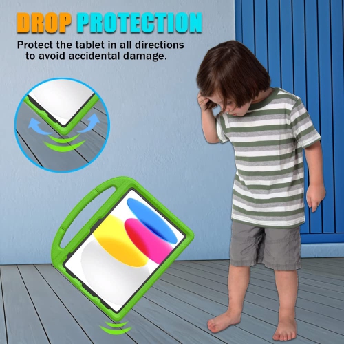 Kids Case for iPad 10th Generation 10.9 Inch 2022, L iPad Air 5th/4th Generation Case, iPad Pro 11 Inch Case Lightweight Shockproof with Handle Stand