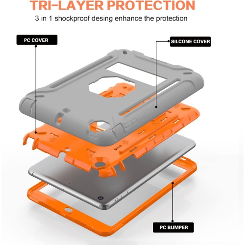 iPad Mini Case, iPad Mini 3 Case, iPad Mini 2 Case, M Heavy Duty Hybrid Shockproof Protective Silicone and PC Hard Case Full-body Rugged Protective