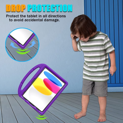 Kids Case for iPad 10th Generation 10.9 Inch 2022, L iPad Air 5th/4th Generation Case, iPad Pro 11 Inch Case Lightweight Shockproof with Handle Stand