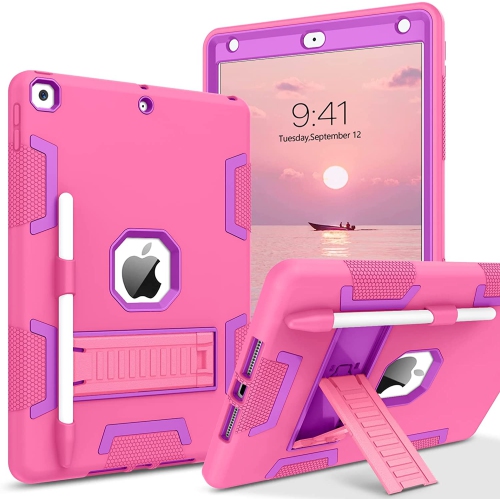 Image 1 de 6.. Étui B iPad 9e génération, étui iPad 8e génération, étui iPad 7e génération, étui iPad 10.2, béquille robuste antichoc, étui protecteur hybride pour