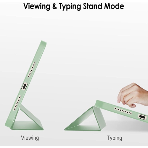 J Case for iPad Mini 6 with Pencil Holder, Support 2nd Pencil Charging, Slim Tablet Cover with Soft TPU Back, Auto Wake/Sleep (Matcha Green)