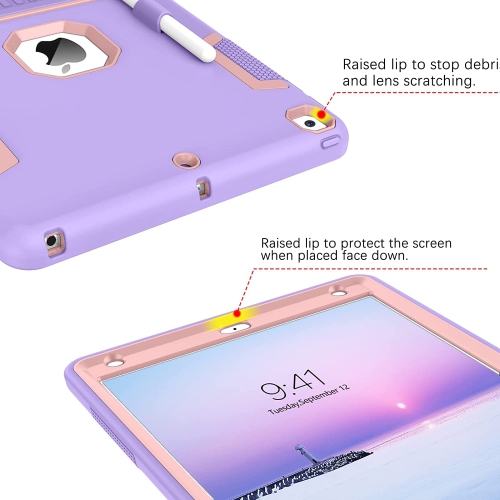 B iPad 9th Generation Case, iPad 8th Generation Case, iPad 7th Generation Case, iPad 10.2 Case, iPad 10.2 Case 2021 / 2020 / 2019, 3 in 1 Heavy Duty