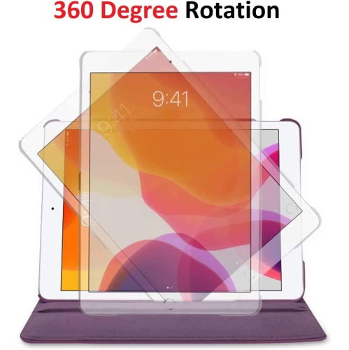 V [Fabric Rotating] Case for iPad Pro 12.9 inch, 360 Degree Stand [Auto Sleep/Wake][Pencil Holder] Folio Smart Cover (Grey)