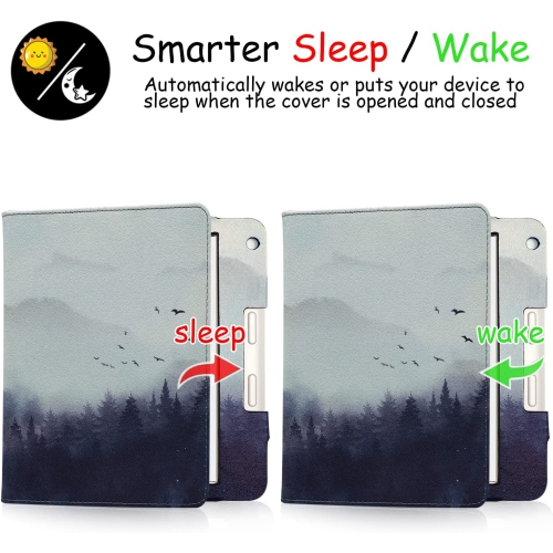 G Kobo Libra 2 Case Cover for 7 inch Kobo Libra with Auto Sleep / Wake / Double Hand Strap / Stand (Misty Forest)…