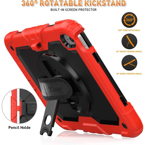 T iPad 10th Generation Case 10.9 inch 2022 iPad Shockproof Drop Protection Case with Screen Protector 360 Rotate Kickstand Hand/ Shoulder Strap Pen