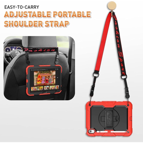 T iPad 10th Generation Case 10.9 inch 2022 iPad Shockproof Drop Protection Case with Screen Protector 360 Rotate Kickstand Hand/ Shoulder Strap Pen