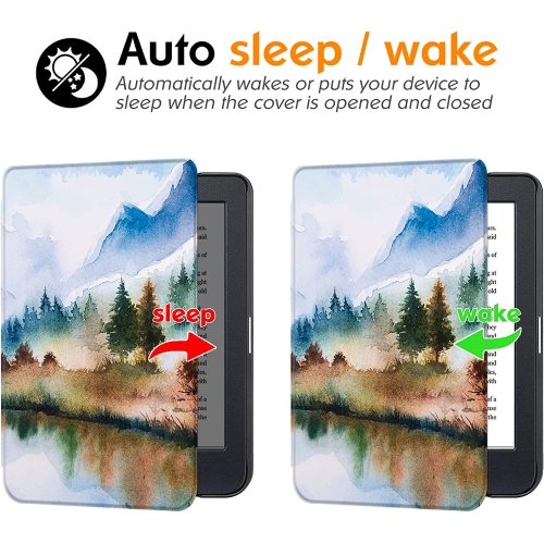 B Slim Case for Kobo Clara 2E - Lightweight PU Leather Sleepcover with Auto Sleep/Wake (Landscape)