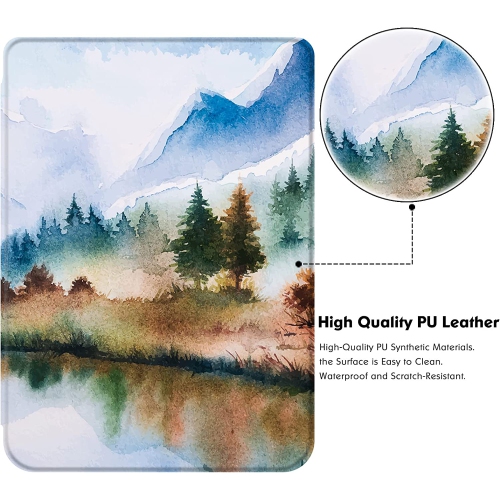 B Slim Case for Kobo Clara 2E - Lightweight PU Leather Sleepcover with Auto Sleep/Wake (Landscape)