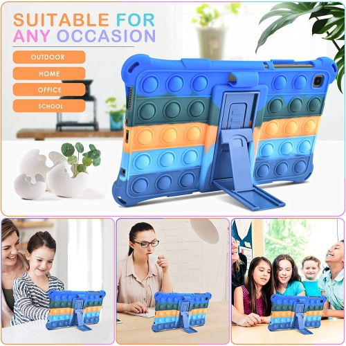 D Silicone Case for Samsung Galaxy Tab A7 Lite 8.7 inch 2021 Release, Multi-Angle Case, Soft Lightweight Case for Tab A7 Lite 8.7 with Strap & Stylus