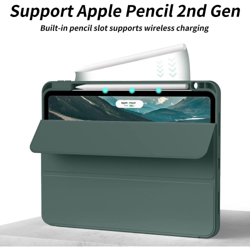Étui J pour iPad Pro 12.9 6e génération 2022, 5e génération 2021 avec porte-crayon, étui souple à dos mince pour iPad 12.9 6e/3e génération